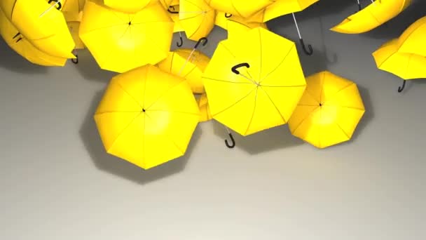 Paraplyer Faller Ner Skydd Säkerhet Risk Matt — Stockvideo