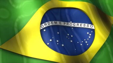 3D bayrak, Brezilya, dalgalanma, dalgalanma, Güney Amerika.