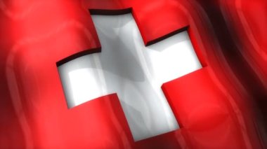 3D bayrak, İsviçre, sallanma, dalgalanma, Avrupa.