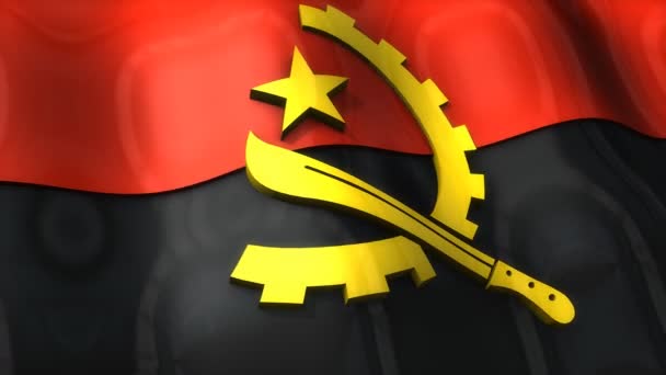 Flaga Angola Machanie Fala Afryka Bliski Wschód — Wideo stockowe