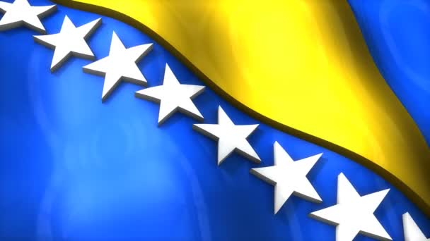 Flag Bosnia Herzegovina Waving Ripple Europe — 图库视频影像