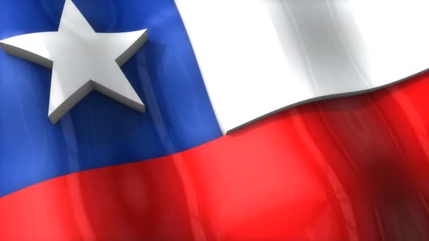 Bandeira Chile Ondulação Ondulação América Sul — Vídeo de Stock