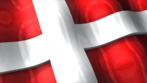 3Dフラグ デンマーク 手を振って リップル ヨーロッパ — ストック動画