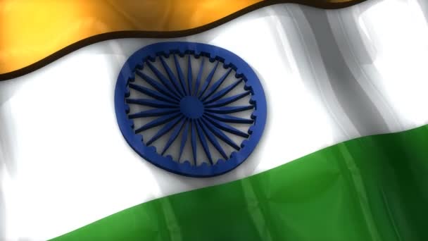 Flagga Indien Vinka Krusning Asien — Stockvideo