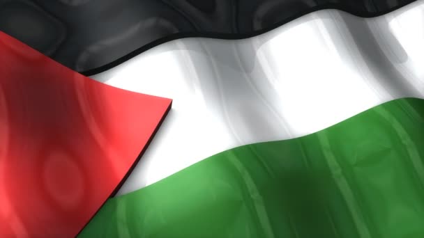 Bandiera Palestinese Sventolando Ondulazione Africa Medio Oriente — Video Stock