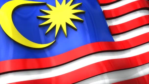 3Dフラグ マレーシア 手を振って リップル アジア — ストック動画