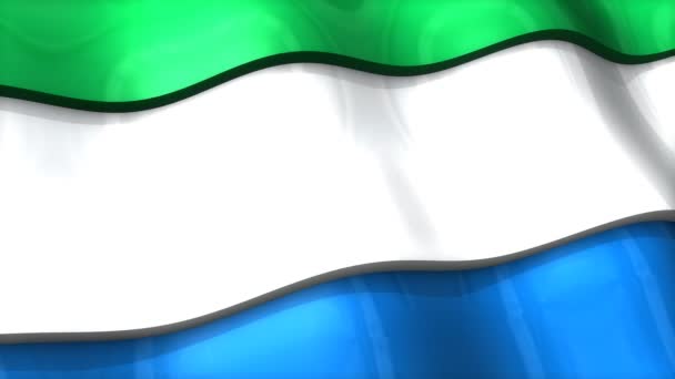 Vlag Sierra Leone Zwaaien Rimpel Afrika Midden Oosten — Stockvideo