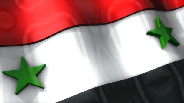 Σημαία Συρία Κυματισμός Κυματισμός Αφρική Μέση Ανατολή — Αρχείο Βίντεο