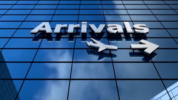 Airport Arrivals Building Blue Sky Timelapse — Stock Video