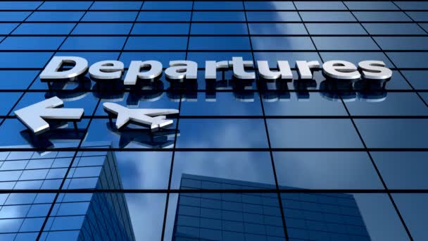 Airport Departures Building Blue Sky Timelapse — Stock Video