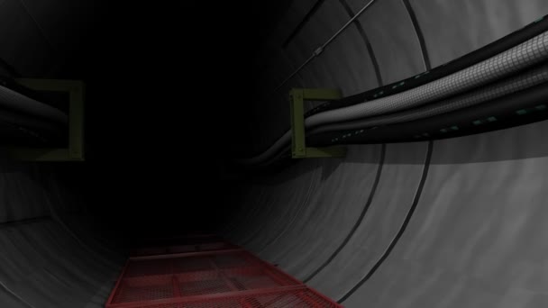 Cabo Subterrâneo Túnel Tubulação — Vídeo de Stock