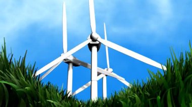 Rüzgar enerjisi arkaplan animasyonu, elektrik, enerji.