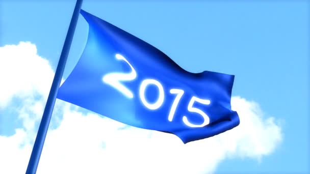 Flaga 2015 Machanie Błękitne Niebo Czas Letni — Wideo stockowe