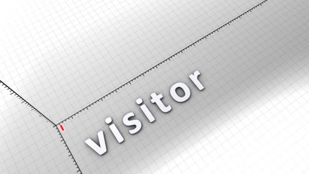 Growing Chart Graphic Animation Visitor — Stock Video