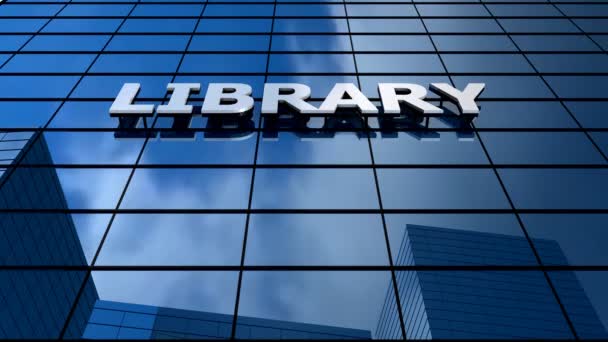 Biblioteca Edificio Cielo Azul Timelapse — Vídeos de Stock
