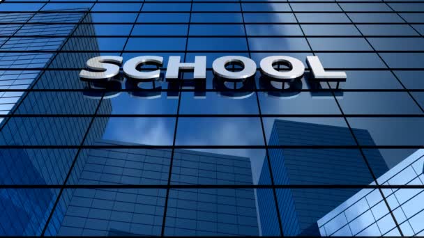 Escola Edifício Céu Azul Timelapse — Vídeo de Stock