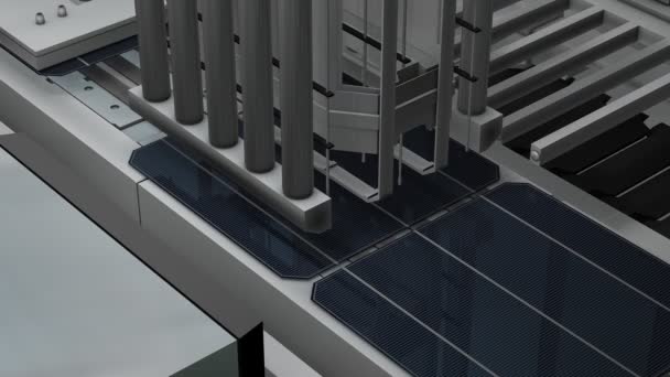 Artist Rendering Solar Panel Výrobní Linka — Stock video