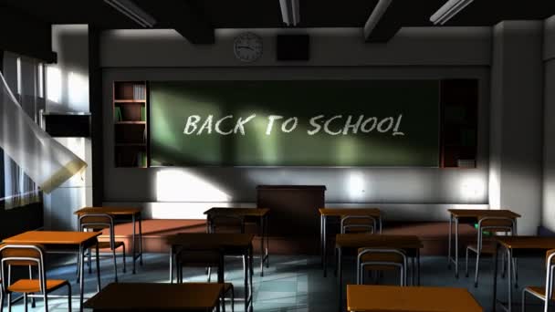 Computer Generated School Classroom Back School Concept Animation — 비디오