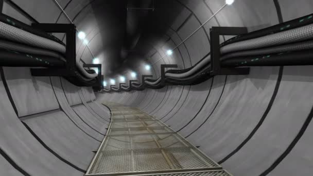 Cabos Subterrâneos Gás Túnel Utilitário — Vídeo de Stock