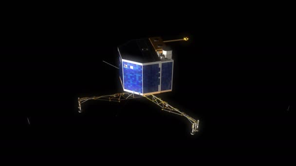 Computadora Generada Aterrizador Cometas Nave Espacial Laboratorio Investigación — Vídeos de Stock