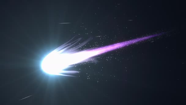 Художник Визуализации Красивый Вид Вблизи Голубой Кометы — стоковое видео