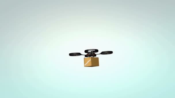 Computer Generated Drone Delivery Quadcopter — Stock Video