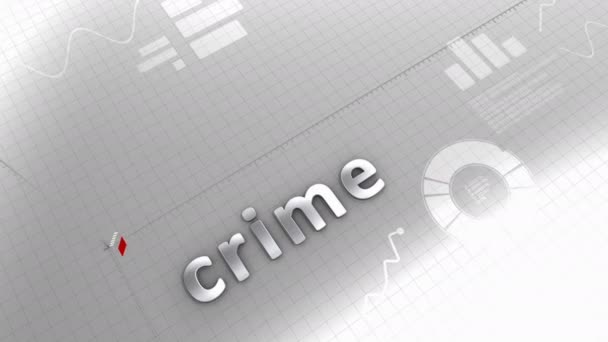 Computador Gerado Gráfico Crescimento Crime — Vídeo de Stock