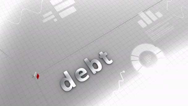 Computador Gerado Gráfico Crescimento Dívida — Vídeo de Stock