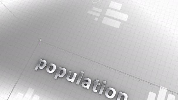Computer Erzeugt Bevölkerungswachstum Diagramm — Stockvideo