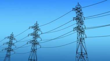 Bilgisayar üretilmiş, elektrik, elektrik şebekesi, kule kulesi..