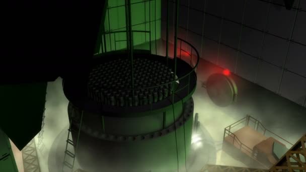 Компьютер Генерируется Ядерный Реактор Расплава Безопасности Чрезвычайных Ситуаций — стоковое видео