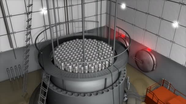 Внутренний Вид Ядерного Реактора Современные Высокие Меры Безопасности — стоковое видео