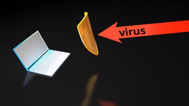 Computadora Generada Seguridad Línea Protección Contra Hackers Virus Malware — Vídeos de Stock