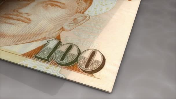 Papierowe Pieniądze Odwraca Animację Dolar Singapurski — Wideo stockowe