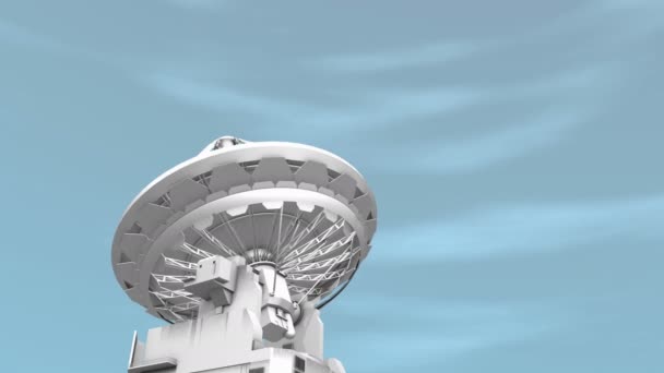Vygenerovaný Počítač Radioteleskop Komunikační Zařízení — Stock video
