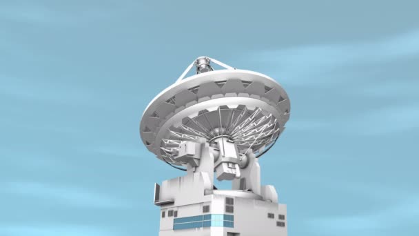 Komputer Generowany Radioteleskop Urządzenie Komunikacyjne — Wideo stockowe