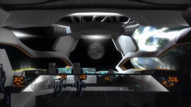 Bilgisayar üretildi, uzay gemisi yaratıcı kurgusal komut odası.