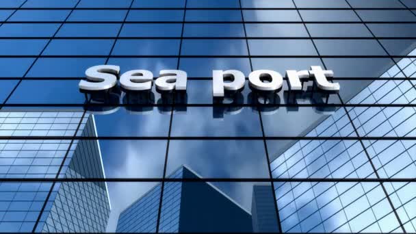 Sea Port Building Blue Sky Time Lapse — Stock Video