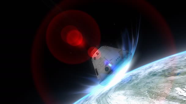 Artis Rendering Kapsul Ruang Turun Bumi — Stok Video