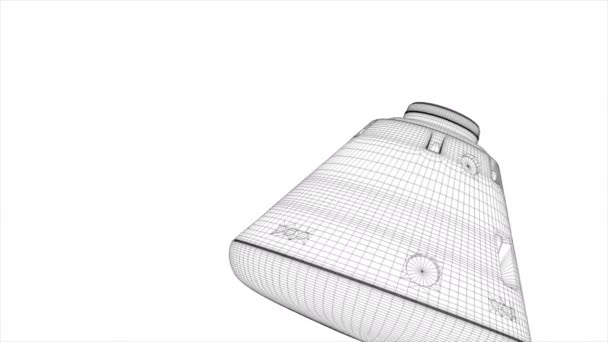 计算机生成 线框绘制 载人航天舱模块 — 图库视频影像