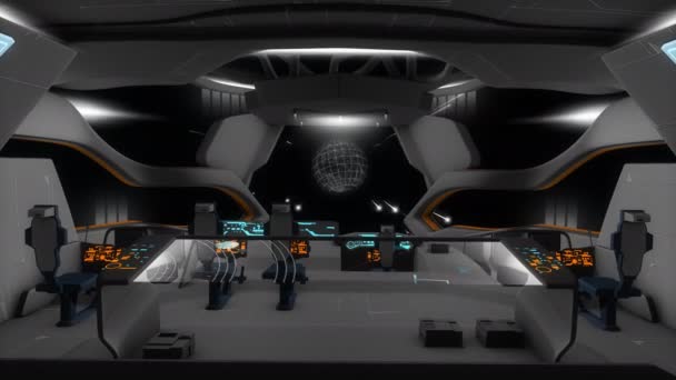 Généré Par Ordinateur Salle Commande Fictive Créative Spaceship — Video