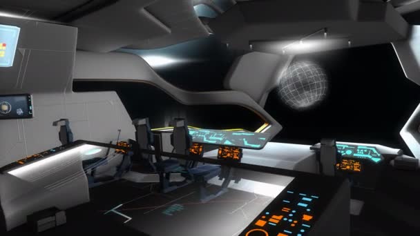 Généré Par Ordinateur Salle Commande Fictive Créative Spaceship — Video