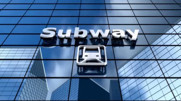 Subway Budova Modrá Obloha Time Lapse — Stock video