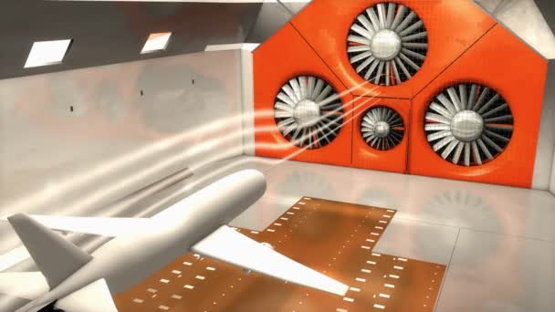 Computador Gerado Aeroacústica Túnel Vento — Vídeo de Stock