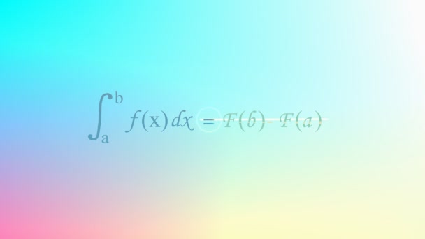 Komputer Wygenerowany Tło Równania Matematycznego Równanie Rachunkowe — Wideo stockowe