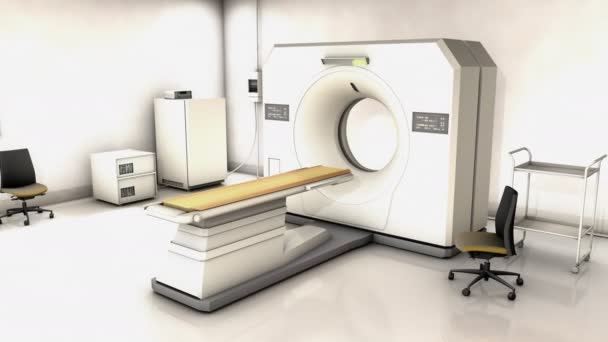 Computer Generated Specialist Hospital Scan Device Room — 图库视频影像
