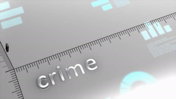 Computer Genereret Kriminalitet Faldende Diagram Statistik Data – Stock-video