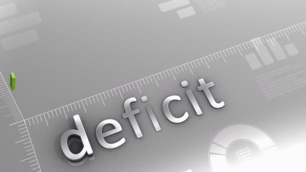Computer Generated Deficit Decreasing Chart Statistic Data — Stock Video