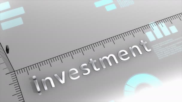 Computador Gerado Investimento Gráfico Decrescente Estatística Dados — Vídeo de Stock