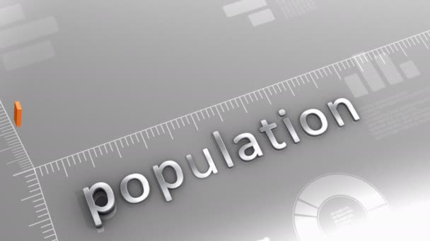Computador Gerado População Gráfico Decrescente Estatística Dados — Vídeo de Stock